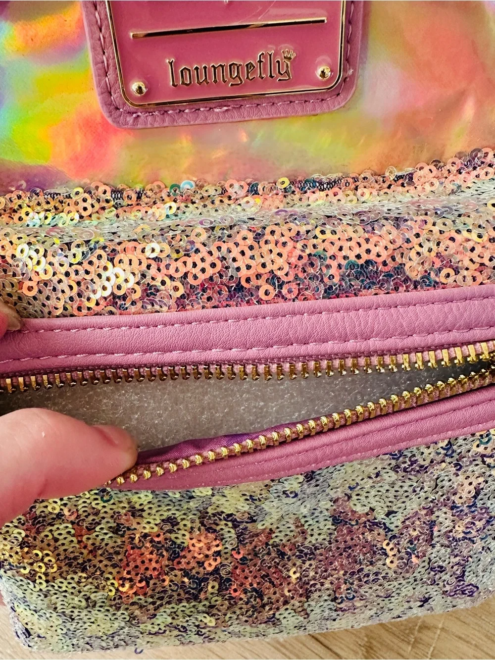 Disney 50th Anniversary “Earidescent” Sequin Minnie Mouse Backpack Loungefly